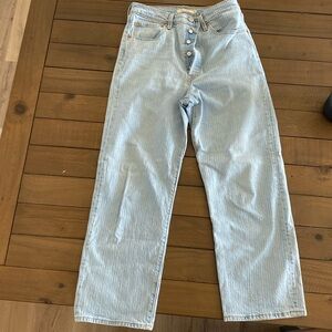 Levi’s women’s ribcage straight - **faint pinstripe pattern size 30